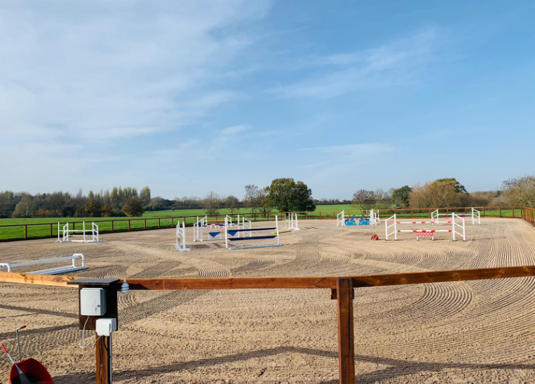 Equestrian Sand Arena with hurdles