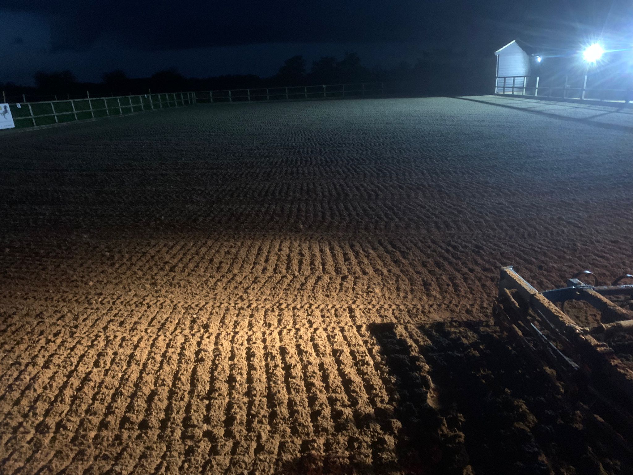 Equestrian surface in the dark