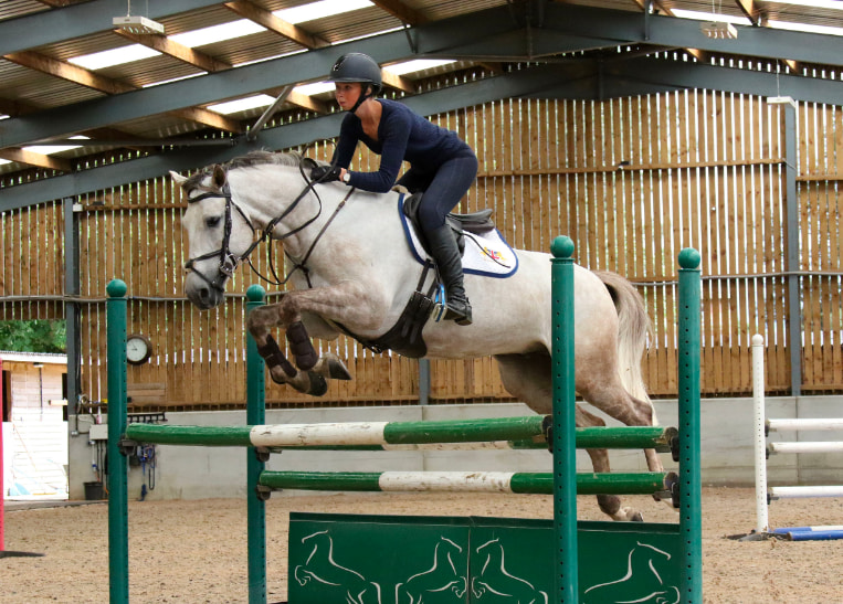 Resized - White Horse Jumping